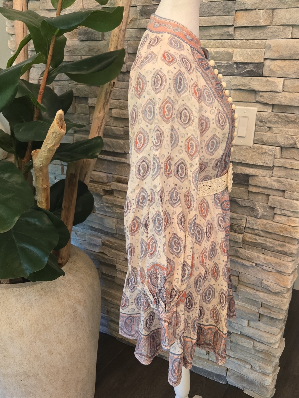 Zimmermann Paisley Belted Mini Dress - Picture 3 of 8
